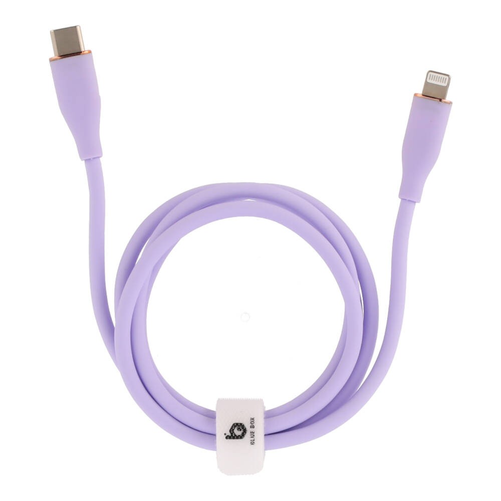 สายชาร์จ Blue Box USBC to Lightning Cable 3A/27W Liquid Silicone Fast Charge 1M. Purple