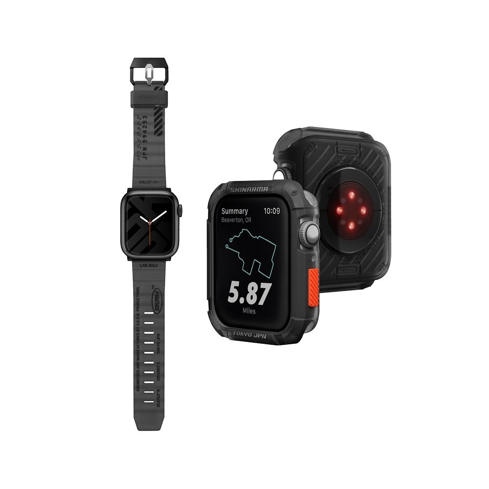 Skinarma สาย Apple Watch Strap & Watch Case Series 6,7,8,9,10 (42/44/45/46 mm) Shokku x Kurono-Smoke