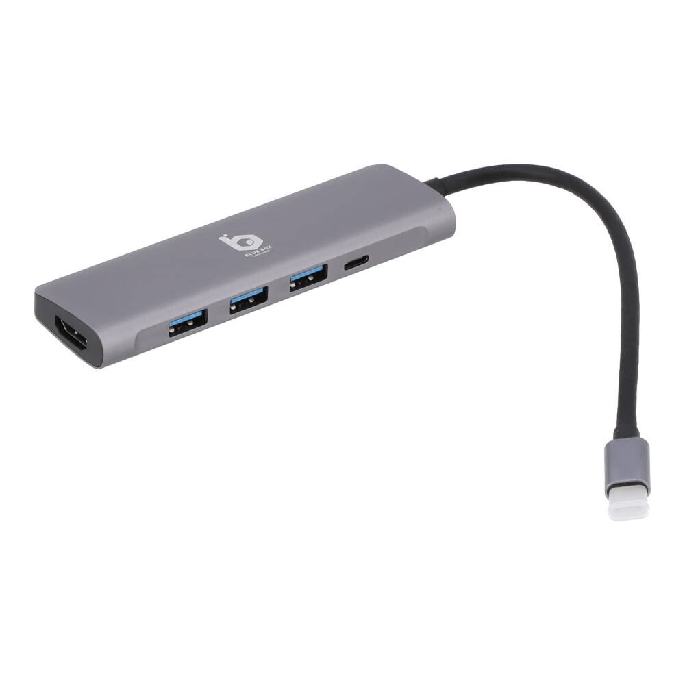 Blue Box 5-in-1 USB-C Hub Silver Gray