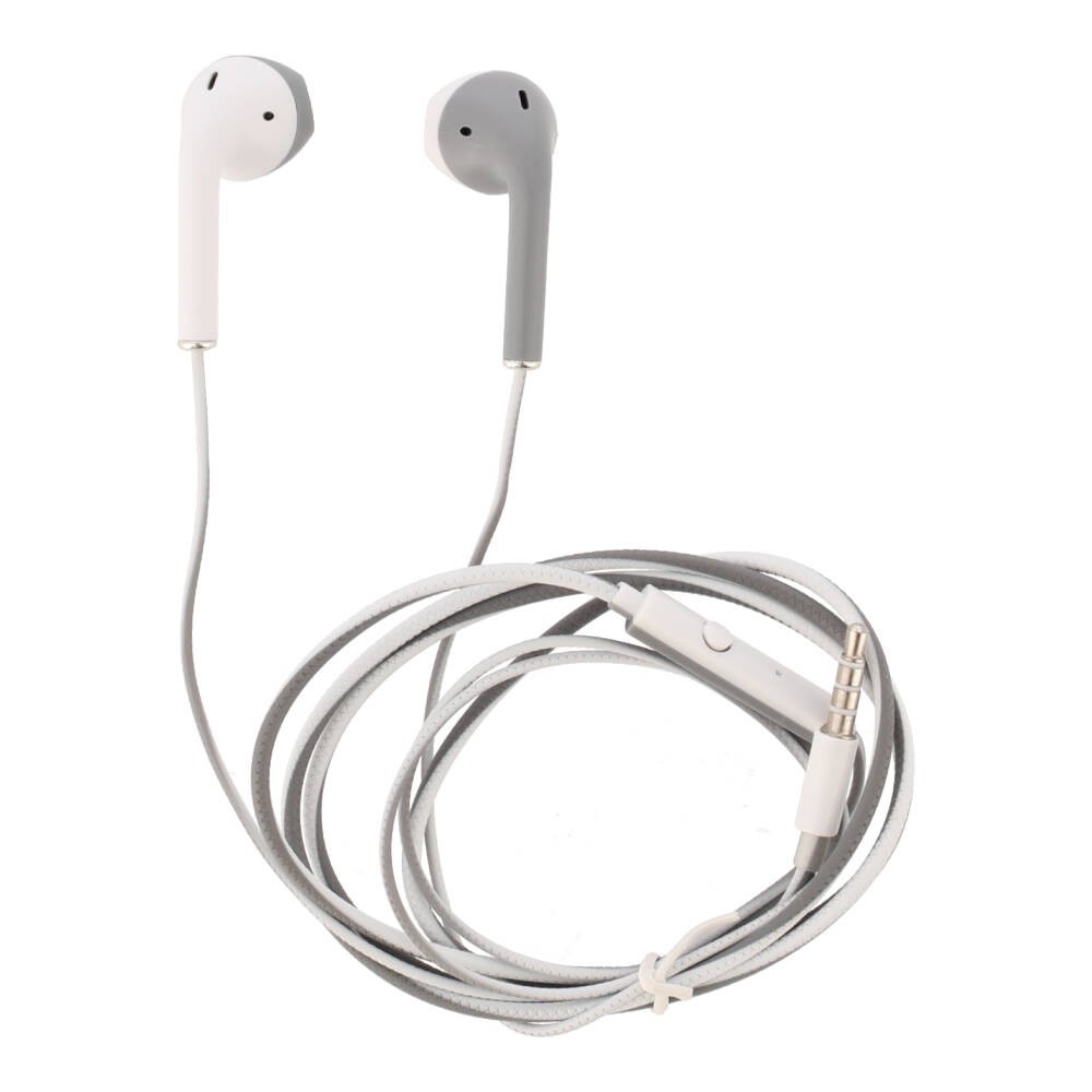 หูฟังมีสาย QPLUS Two-tone Wired Earbud Headphone 3.5mm Gray/White