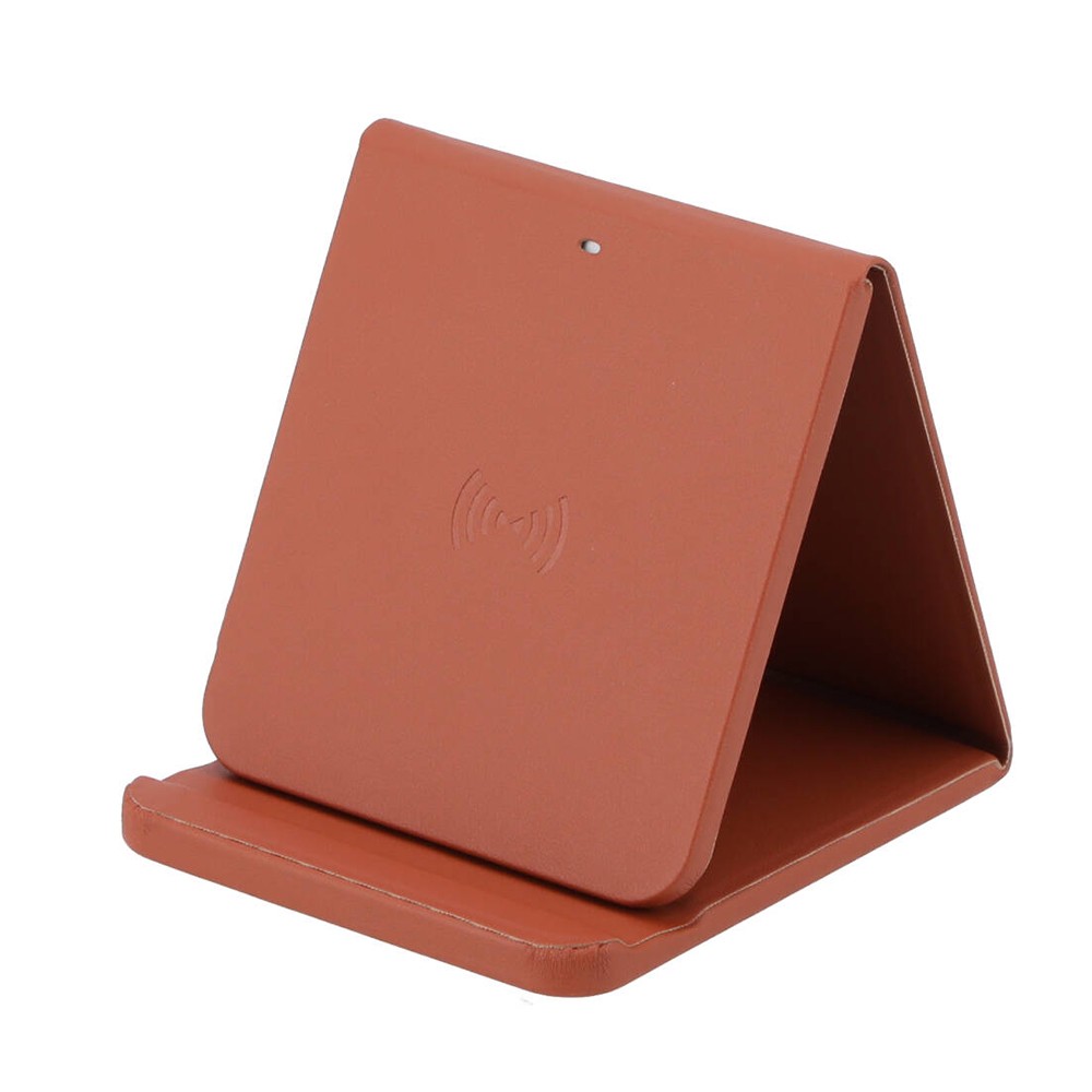 แท่นชาร์จไร้สาย Blue Box Foldable Stand PU 10W Brown