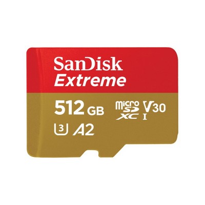 [ของแท้] เมมโมรี่การ์ด SanDisk Extreme microSDXC 512GB C10 A2 Red-Gold