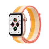 Apple Watch SE GPS + Cellular 44mm Gold Aluminium Case with Maize/White Sport Loop - (2022)