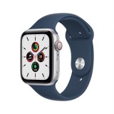 Apple Watch SE GPS + Cellular 44mm Silver Aluminium Case with Abyss Blue Sport Band - (2022)