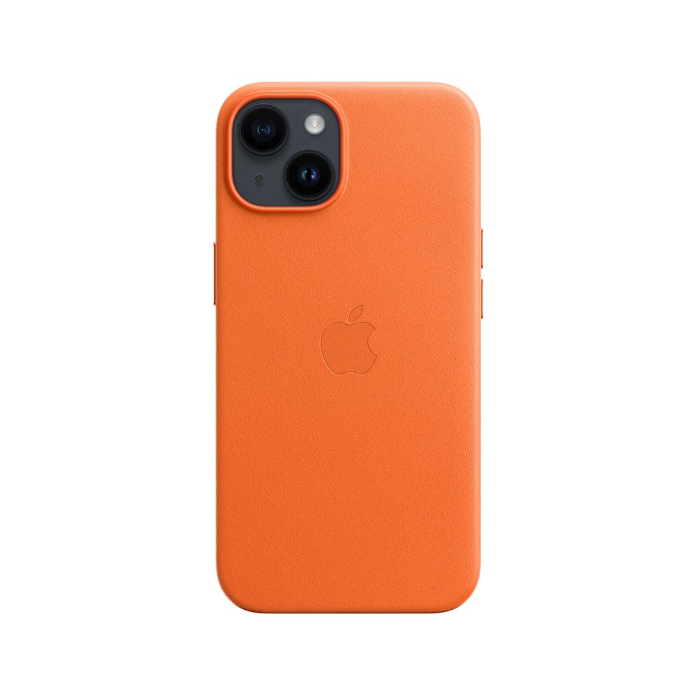 Apple iPhone 14 Plus Leather Case with MagSafe - Orange