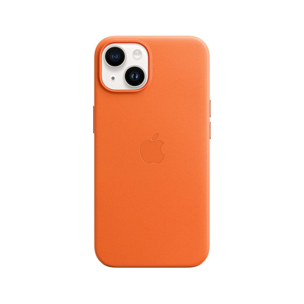 Apple iPhone 14 Plus Leather Case with MagSafe - Orange