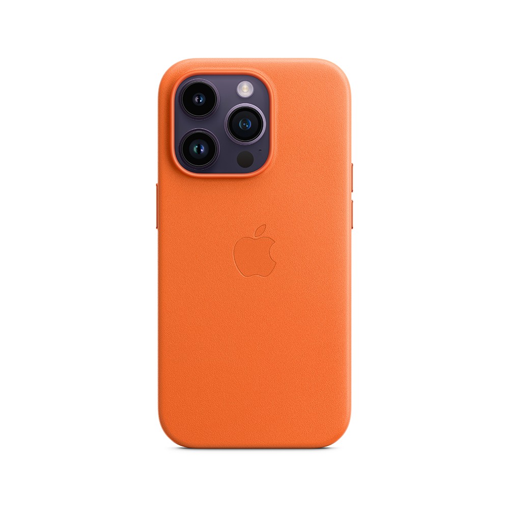เคสหนัง Apple iPhone 14 Pro Leather Case with MagSafe Orange