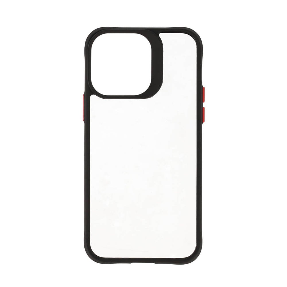 เคส TECHPRO iPhone 14 Pro Max Black Matted Frame with Red Button