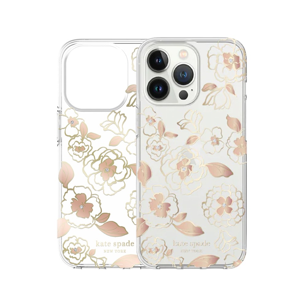 เคสใสไอโฟน Kate Spade New York Casing For Iphone 14 Pro Max 67 Gold Floralgold Foilrose 1827