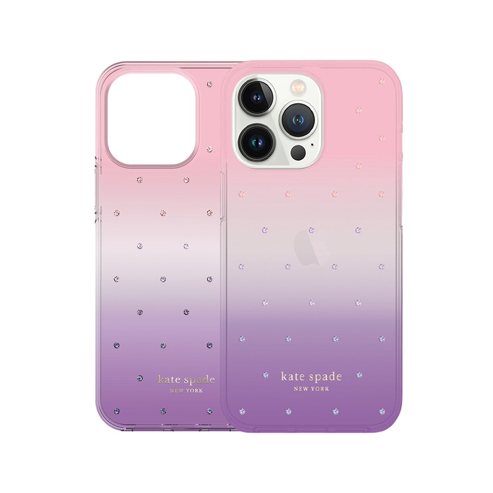 เคสใสไอโฟน Kate Spade New York Casing for iPhone 14 Pro Max () Ombre Pin  Dot/Violet/Pink/Gems/Gold Foil | Studio7 online