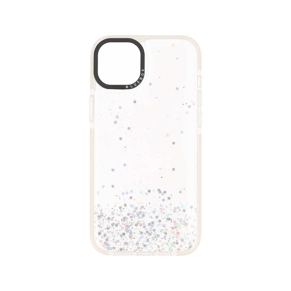 Blue Box Case iPhone 14 Plus (6.7) Clear Glitter with black camera ...