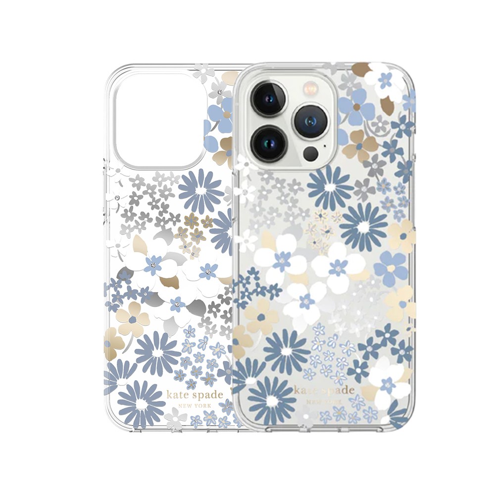 Kate Spade New York เคส iPhone 14 Pro Max Flower Fields/Dusty Blue/Silver Foil/Gold Foil/Gems