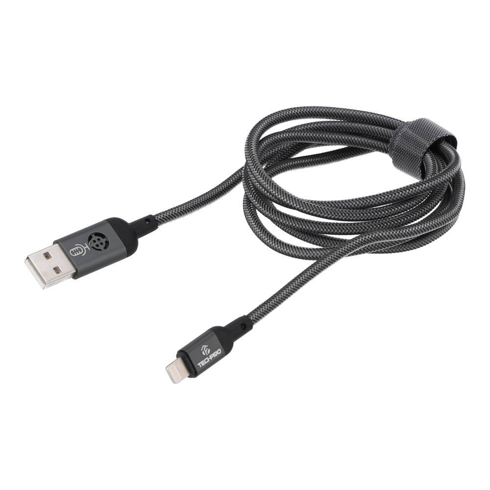 สายชาร์จ TECHPRO Voice Control LED Light Data Cable USB-A to Lightning ...