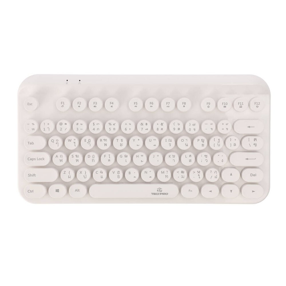 คีย์บอร์ดไร้สาย TECHPRO Wireless Dot Keyboard (TH/EN) - White