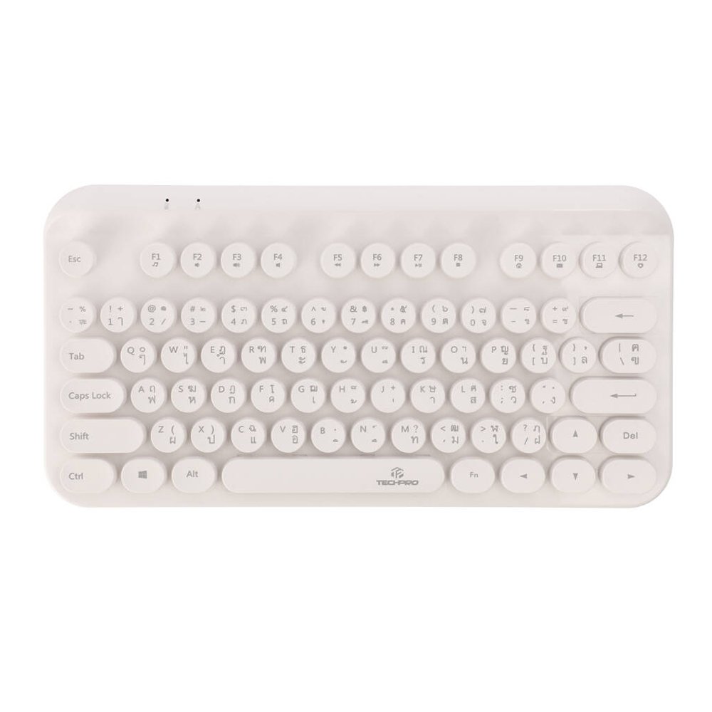 คีย์บอร์ดไร้สาย TECHPRO Wireless Dot Keyboard (TH/EN) - White