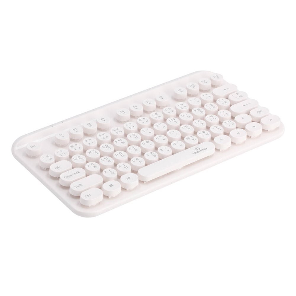 คีย์บอร์ดไร้สาย TECHPRO Wireless Dot Keyboard (TH/EN) - White