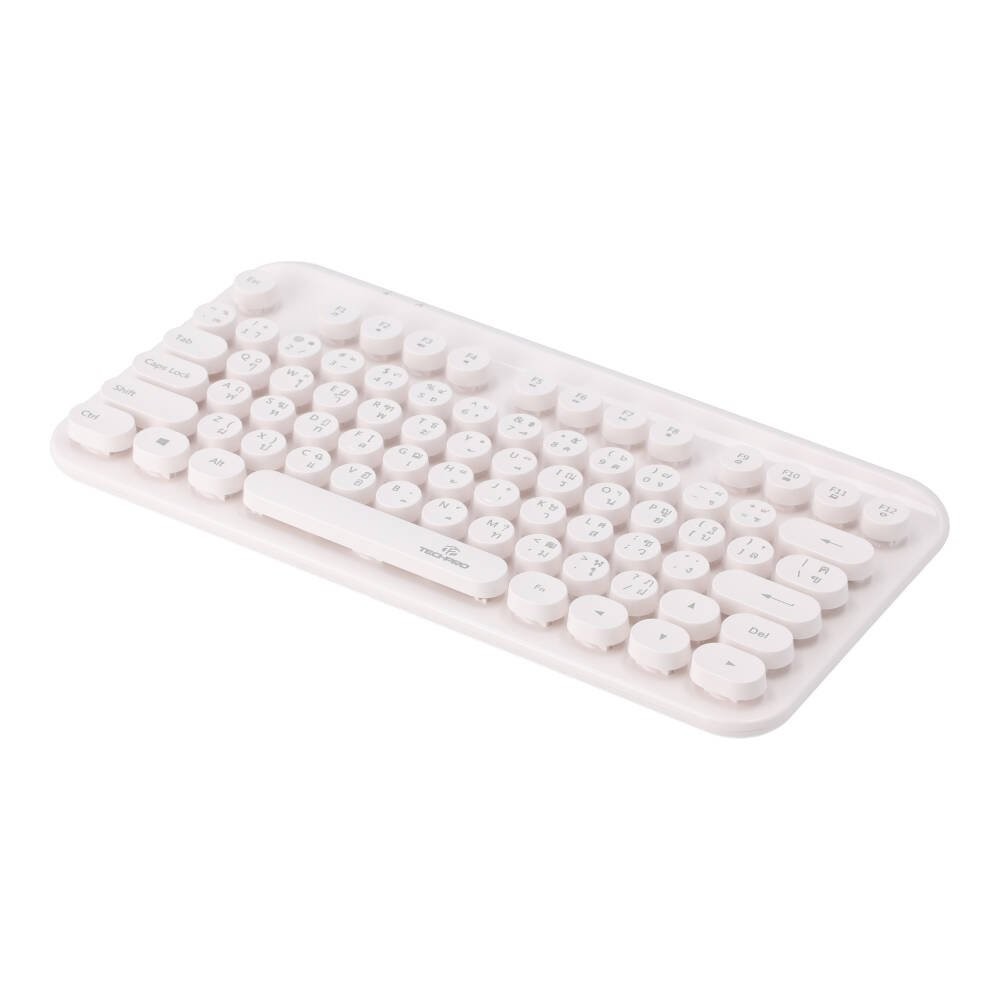 คีย์บอร์ดไร้สาย TECHPRO Wireless Dot Keyboard (TH/EN) - White