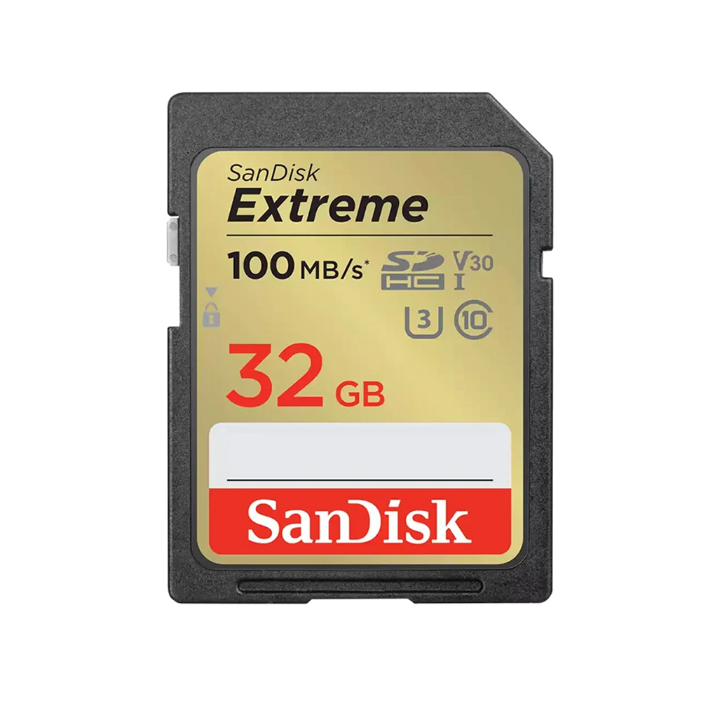 เมมโมรี่การ์ด SanDisk Extreme SDHC 32GB V30 U3 C10 100MB/s R 60MB/s W (SDSDXVT-032G-GNCIN)