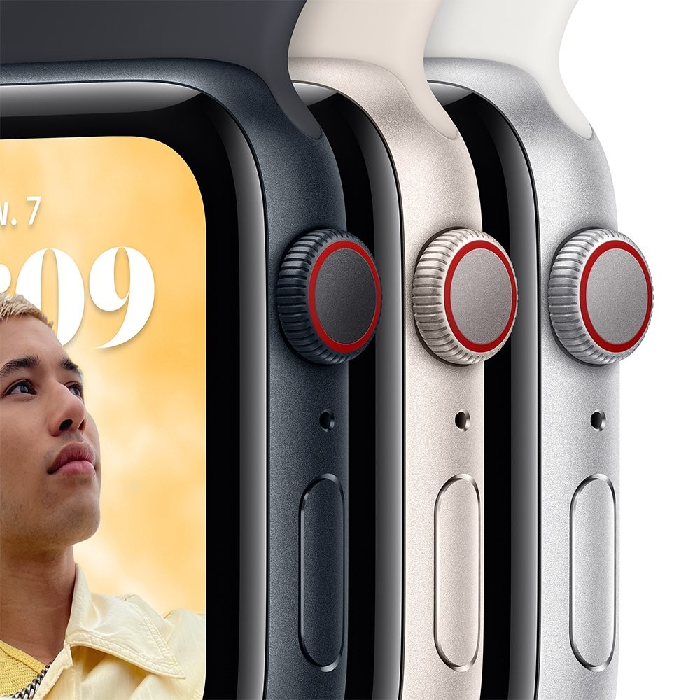 Apple Watch SE GPS + Cellular 44mm Starlight Aluminium Case with Starlight Sport Band (New)