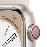 Apple Watch Series 8 GPS + Cellular 41mm Starlight Aluminium Case with Starlight Sport Band