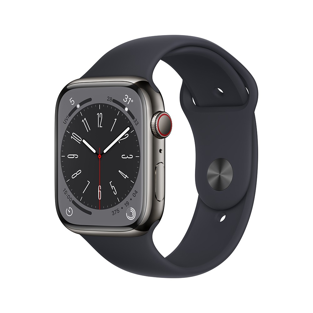 Apple Watch Series 8 GPS + Cellular 45mm Graphite Stainless Steel Case with Midnight Sport Band