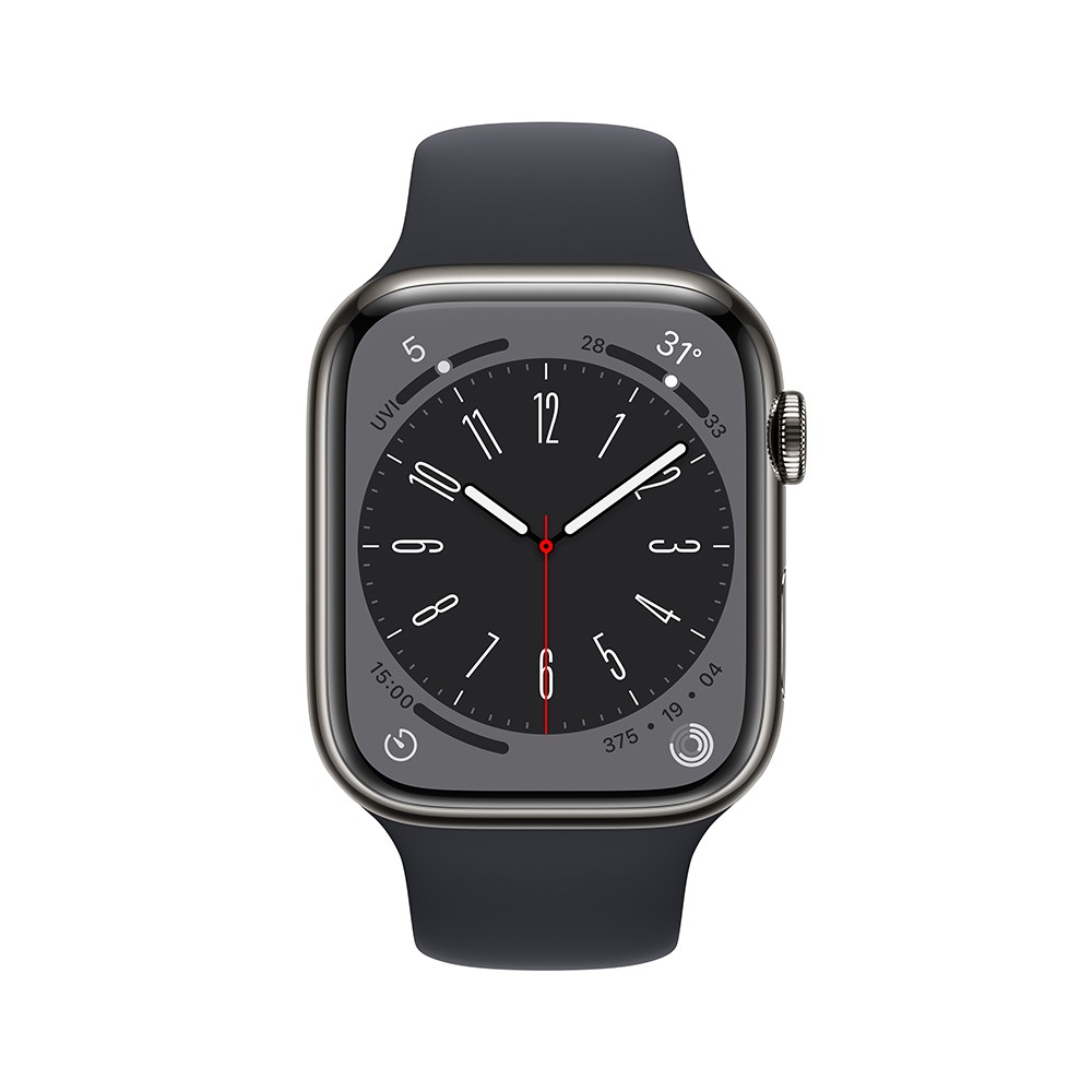 Apple Watch Series 8 GPS + Cellular 45mm Graphite Stainless Steel Case with Midnight Sport Band