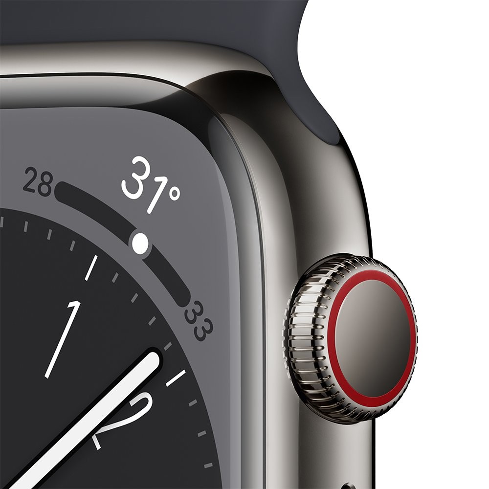 Apple Watch Series 8 GPS + Cellular 45mm Graphite Stainless Steel Case with Midnight Sport Band