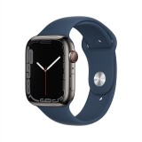 Apple Watch Series 7 GPS + Cellular 45mm Graphite Stainless Steel Case with Abyss Blue Sport Band