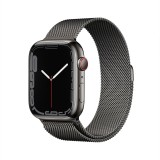 Apple Watch Series 7 GPS + Cellular 45mm Graphite Stainless Steel Case with Graphite Milanese Loop