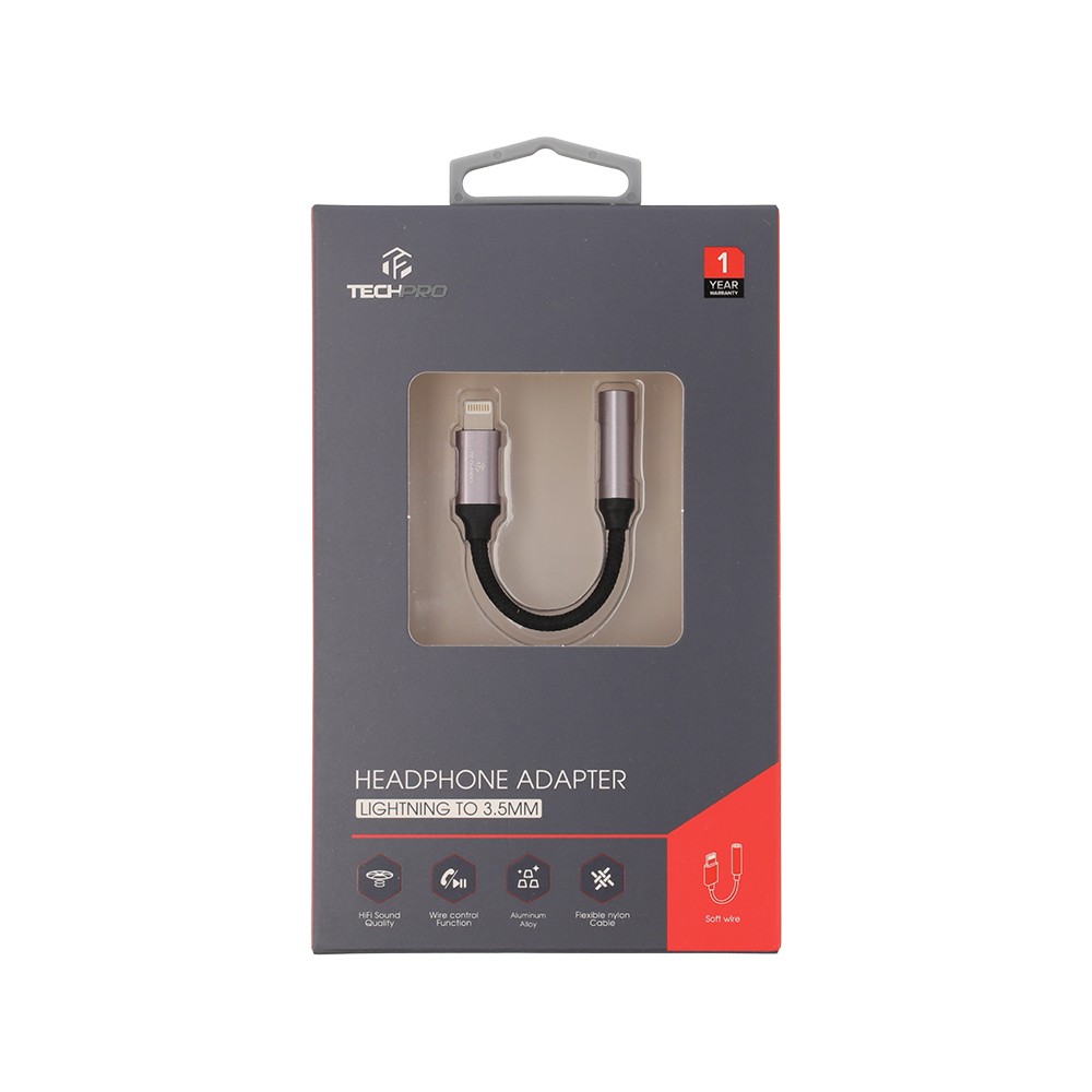  techpro lightning male to 3 5mm female jack 