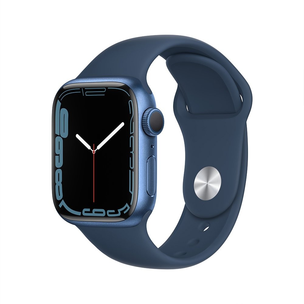 Apple Watch Series 7 GPS 41mm Blue Aluminium Case with Abyss Blue Sport Band
