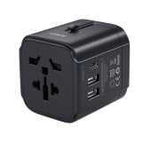 หัวแปลงปลั๊กไฟ AUKEY Minima Travel Mate Universal Adapter (PA-TA01) Black