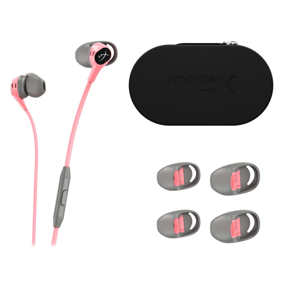 หูฟังเกมมิ่ง Hyper X Cloud Earbuds Pink ไมค์อินไลน์พร้อมปุ่มมัลติฟังก