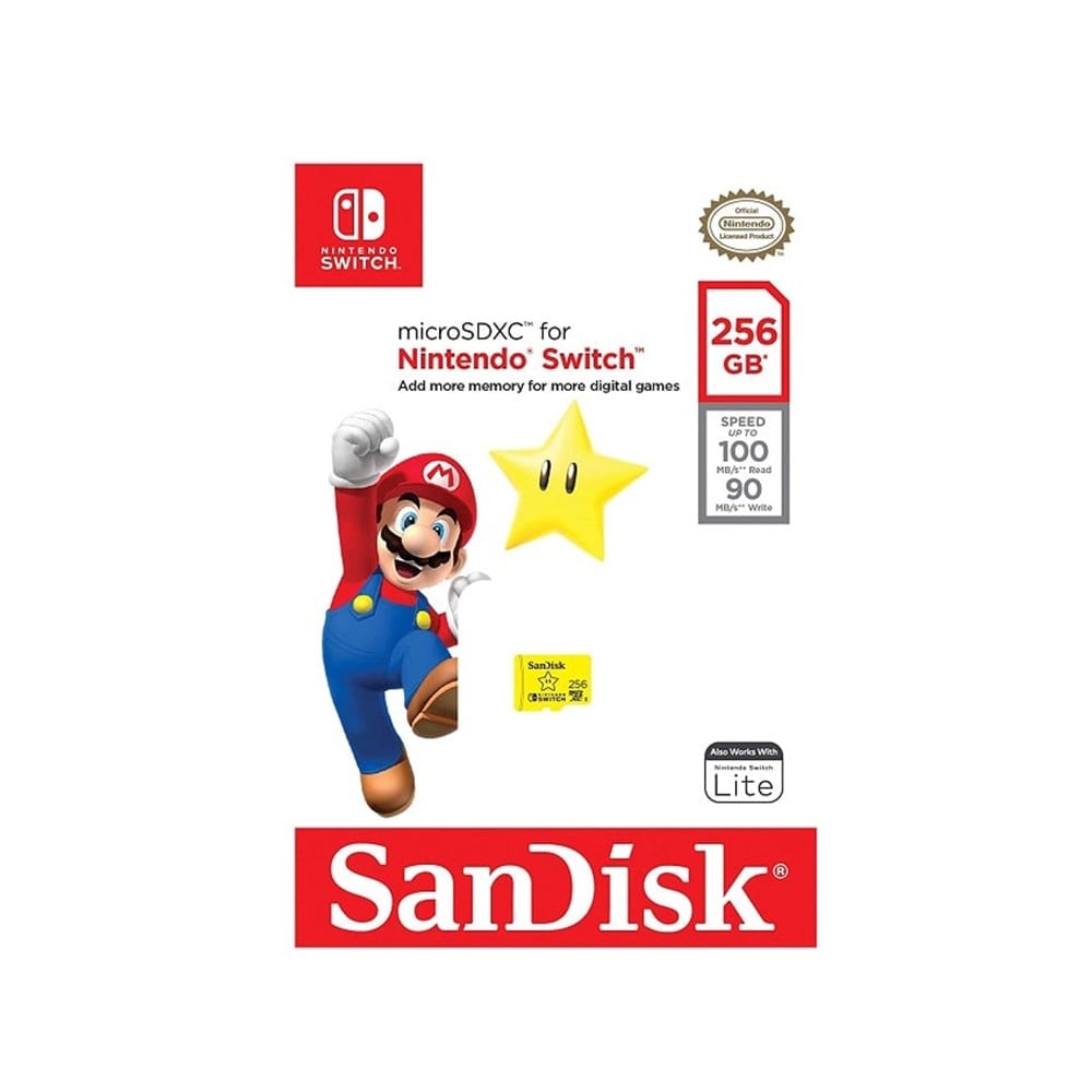 เมมโมรี่การ์ด SanDisk Nintendo MicroSDXC 256GB U3 C10 UHS-1 (SDSQXAO-256G-GN3ZN)