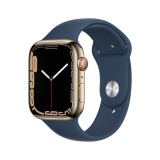 Apple Watch Series 7 GPS + Cellular 45mm Gold Stainless Steel with Abyss Blue Sport Band