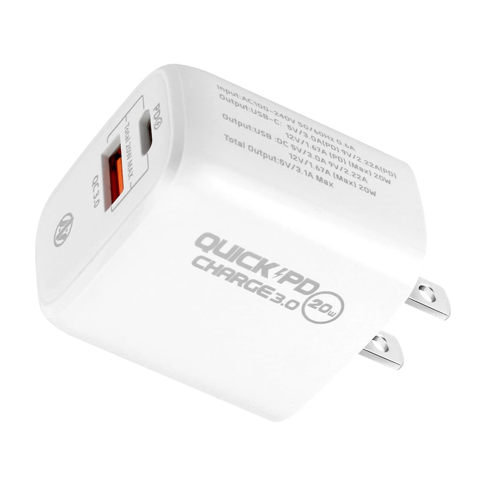 อะแดปเตอร์ ASAKI Wall Charger 1 USB-A  / 1 USB-C White