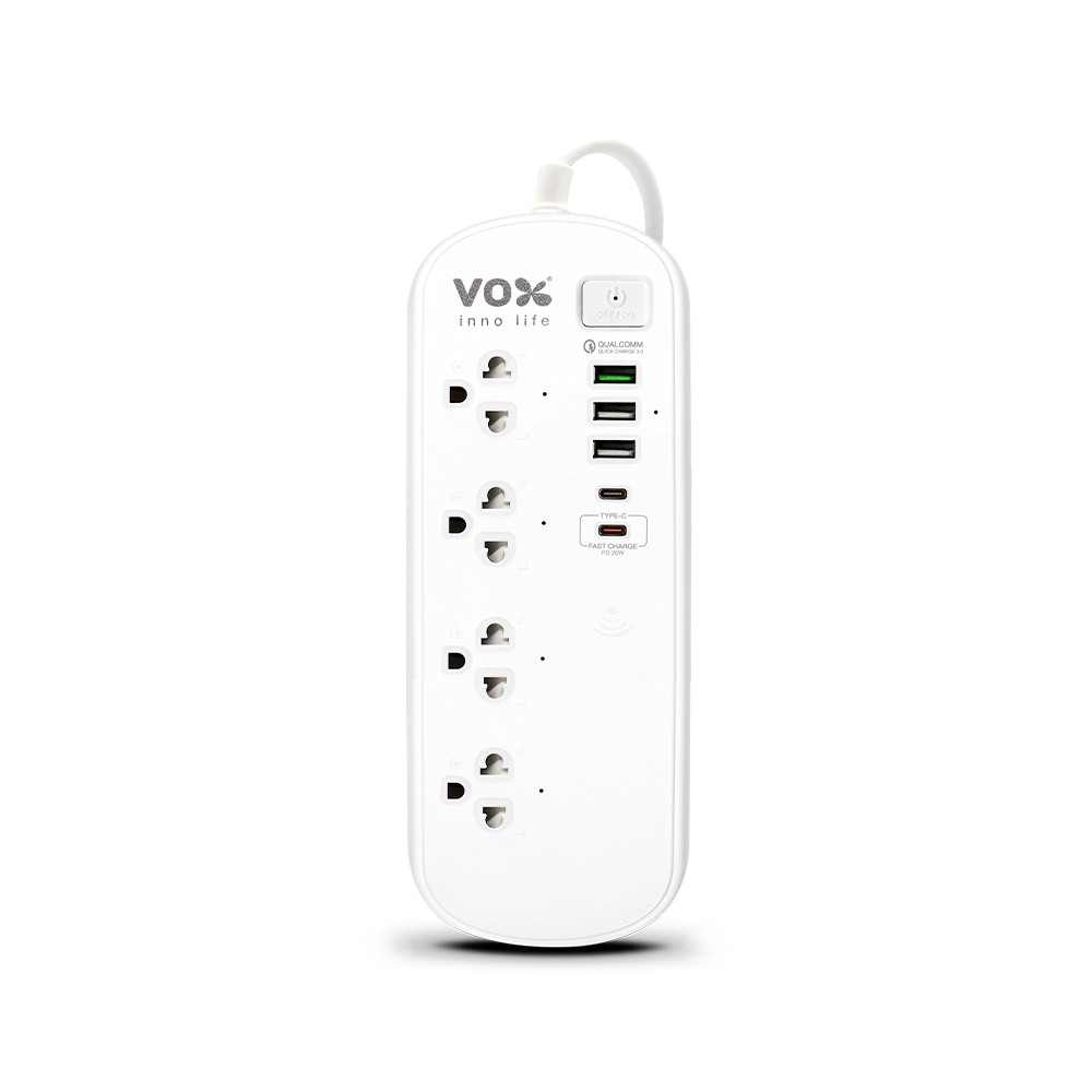 รางปลั๊กไฟ VOX Plug 1 Switch 4 Out 1 Quick Charge3.0 2USB