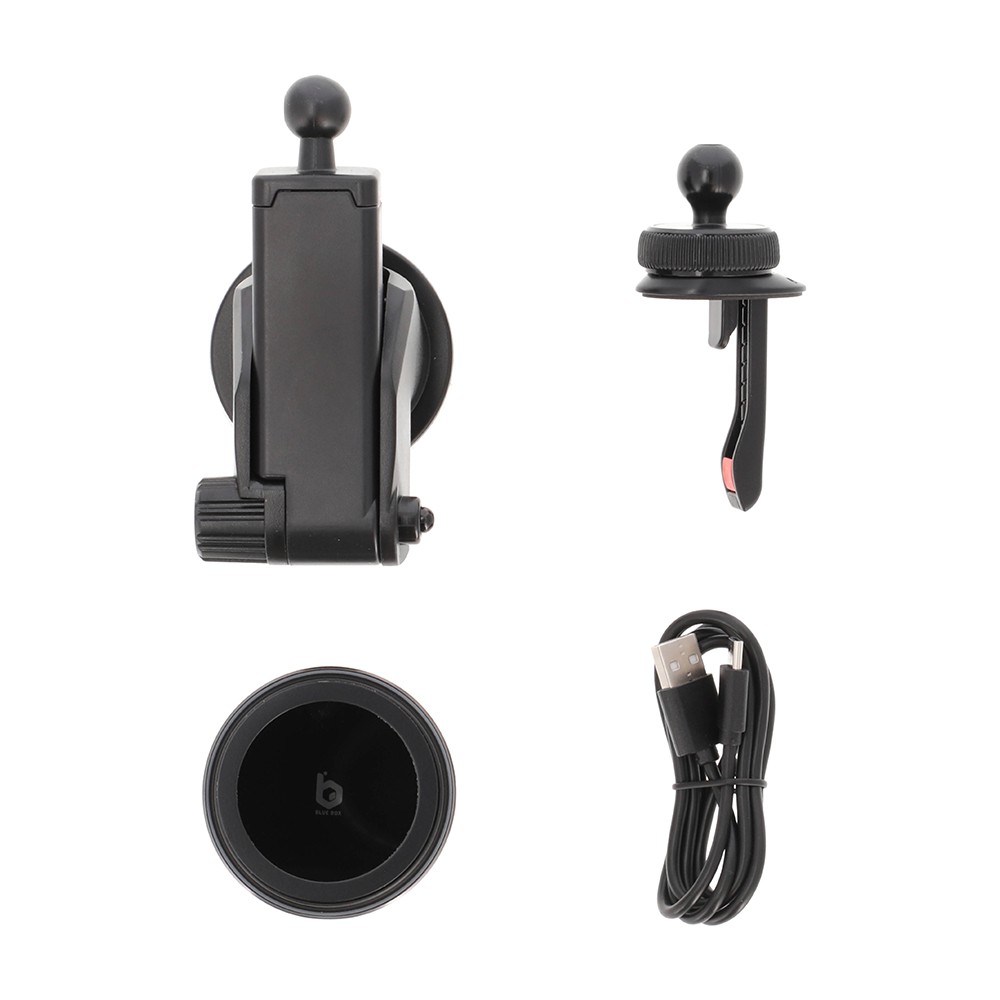 ที่ยึดโทรศัพท์ในรถ Blue Box Magnetic Wireless Car Holder (Dashboard+Air Vent) 15W - Black