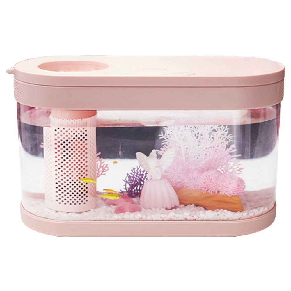 ตู้ปลา Xiaomi Descriptive Geometry Amphibious Ecological Lazy Fish Tank Pink