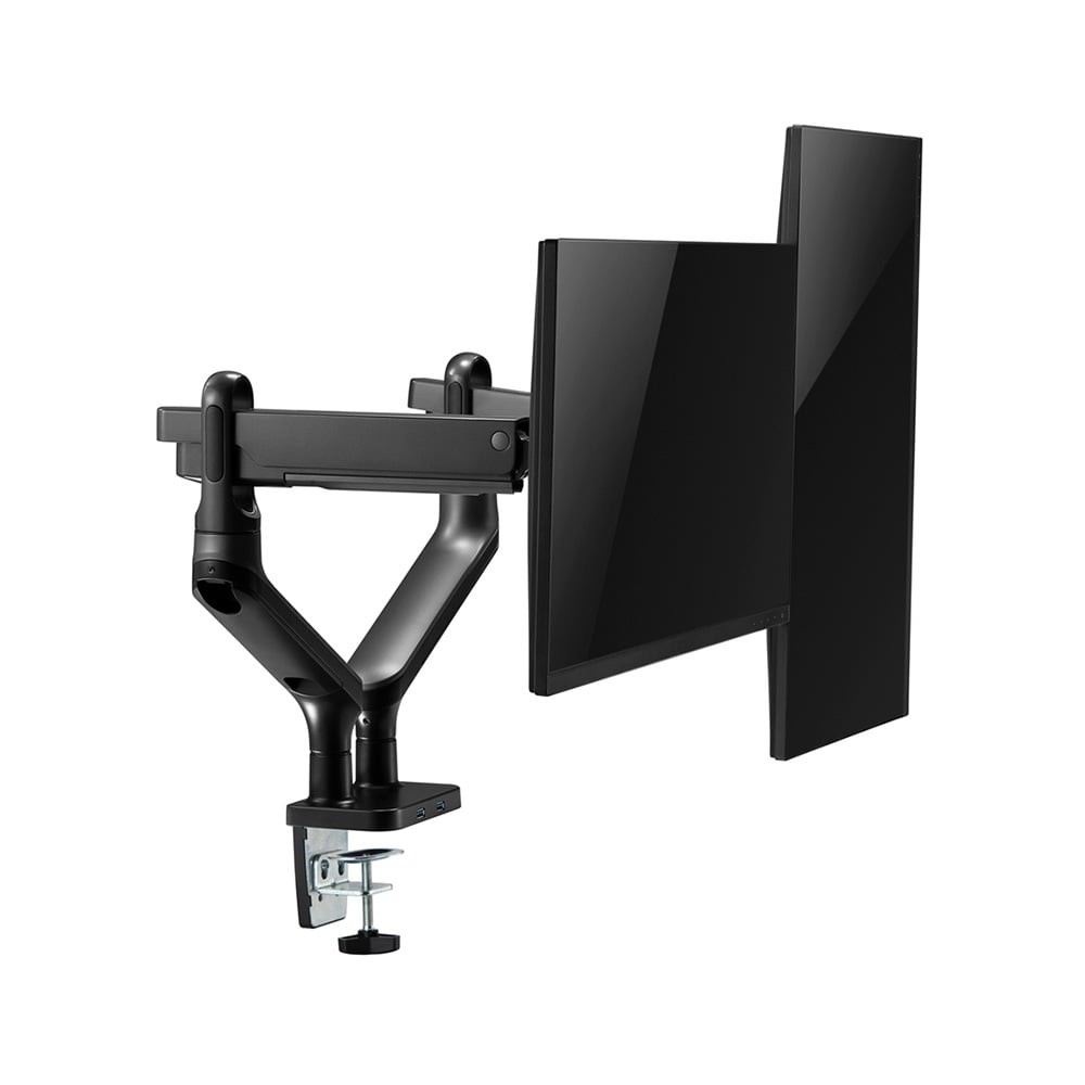 แขนจับจอมอนิเตอร์ Liv Dual Extra Monitor Arm Space Grey สามารถต่อได้