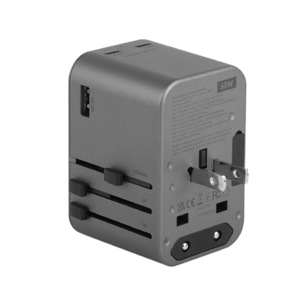 หัวแปลงปลั๊กไฟ Energea Universal Travel Adapter GAN65 1A2C 65W Gunmetal