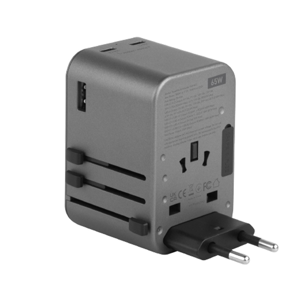 หัวแปลงปลั๊กไฟ Energea Universal Travel Adapter GAN65 1A2C 65W Gunmetal