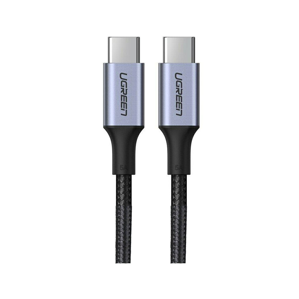 สายชาร์จ Ugreen USB-C to USB-C Cable Nylon 5A/100W 2M. Black (70429)