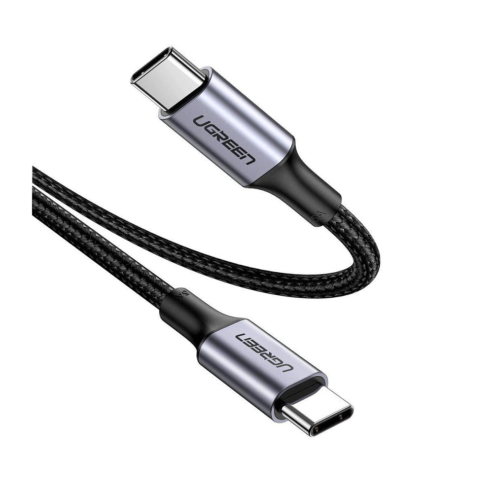 สายชาร์จ Ugreen USB-C to USB-C Cable Nylon 5A/100W 2M. Black (70429)