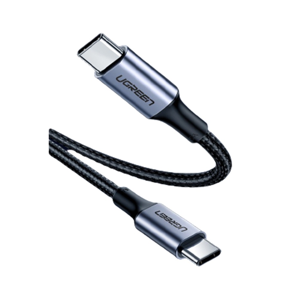 สายชาร์จ Ugreen USB-C to USB-C Cable Nylon 5A/100W 1M. Black (70427)