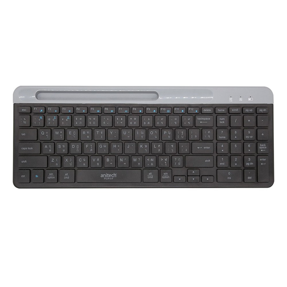 คีย์บอร์ดไร้สาย Anitech Bluetooth and Wireless Rechageable Keyboard (P505) Black (TH/EN)