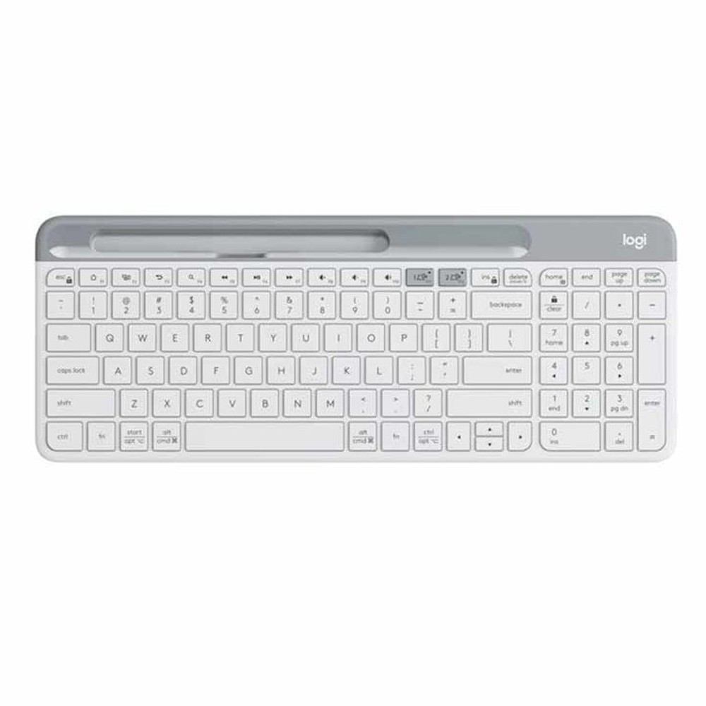 คีย์บอร์ดไร้สาย Logitech Bluetooth and Wireless Keyboard Multi-Device K580 Slim Off White (EN)