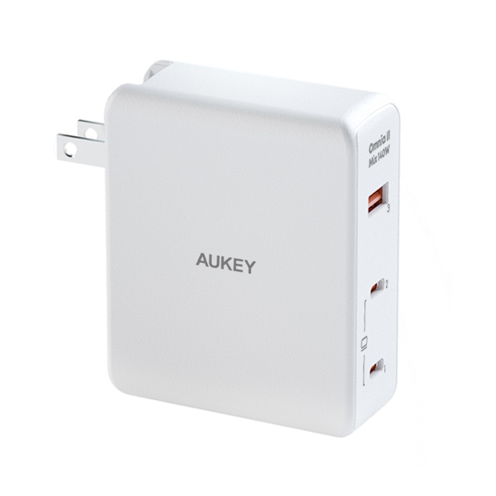 อะแดปเตอร์ AUKEY Wall Charger 1 USB-A / 2 USB-C White
